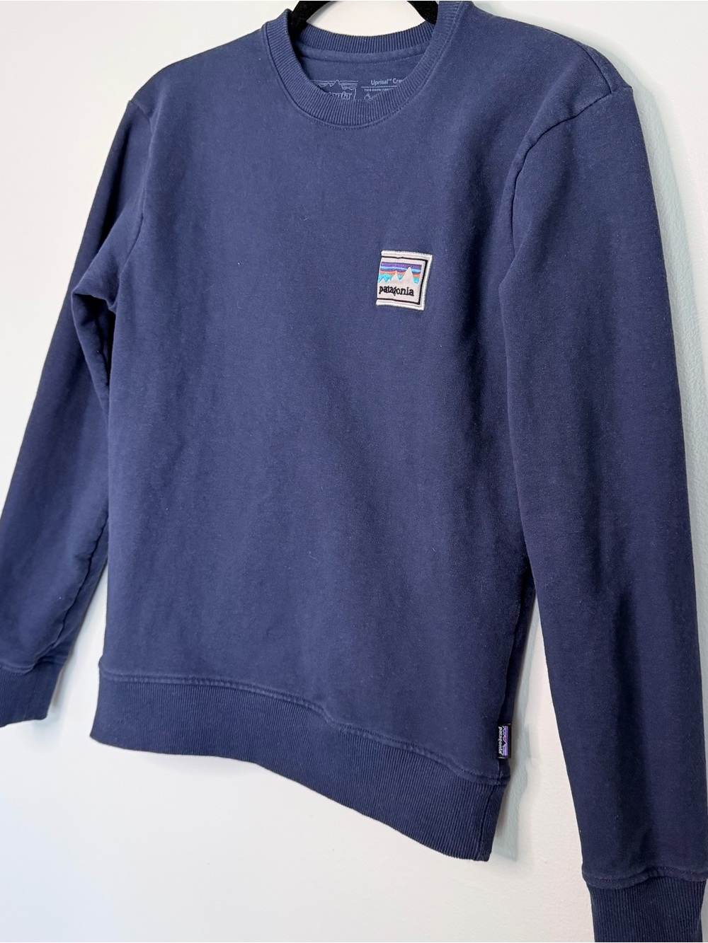 Patagonia Navy Crewneck Sweatshirt with Patch Logo